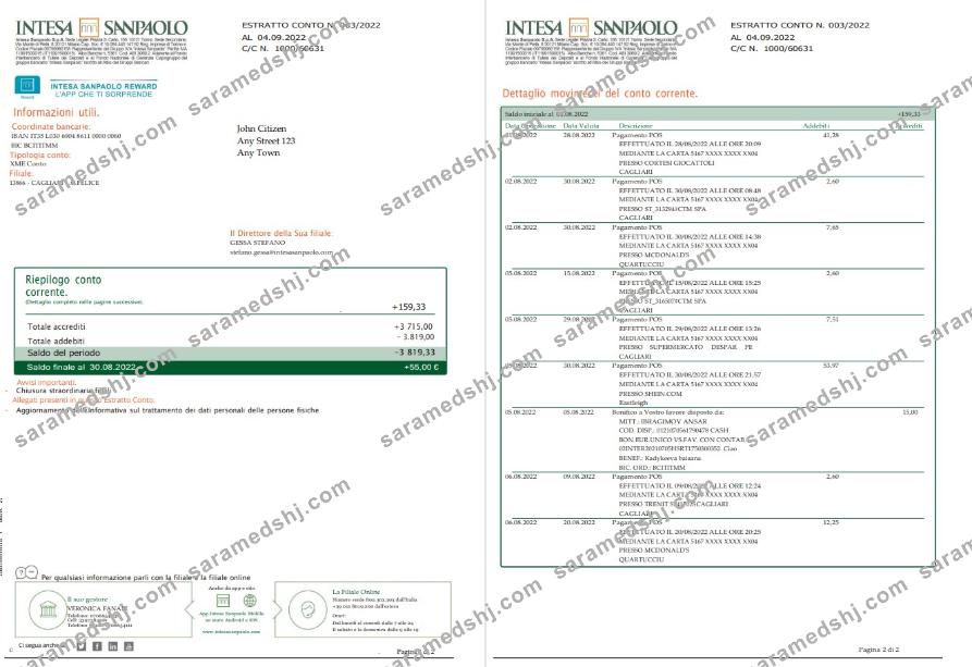 Italy Intesa Sanpaolo 2 pages